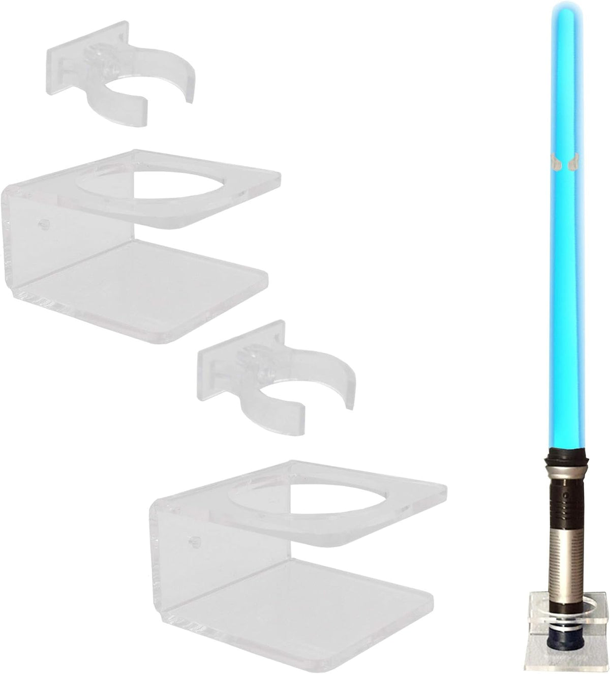 Clear Light saber Wall Mount Wall Rack Wall Holder - Hardware Included.