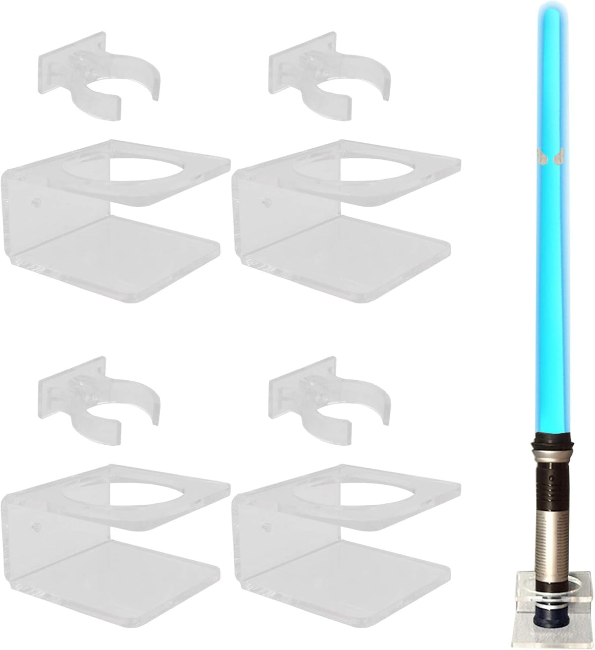 Clear Light saber Wall Mount Wall Rack Wall Holder - Hardware Included.