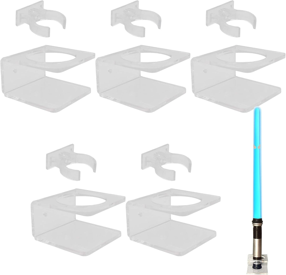 Clear Light saber Wall Mount Wall Rack Wall Holder - Hardware Included.