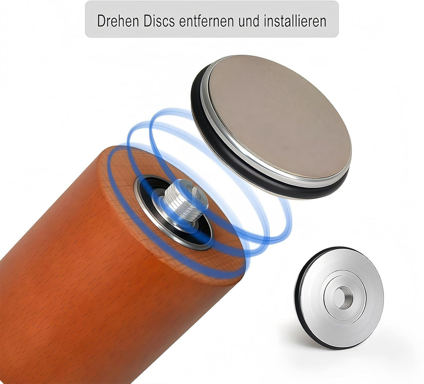 Rolling Knife Sharpener Kit - Premium Solid Wood with Magnetic Angle Base & 2 Diamond Grinding Discs - Must-Have Knife Sharpening Stone Kit for Gifts!Achieve Razor-Sharp Blades!
