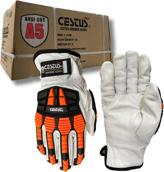 Cestus 3219, Goatskin Leather Impact Gloves, ANSI Cut A5