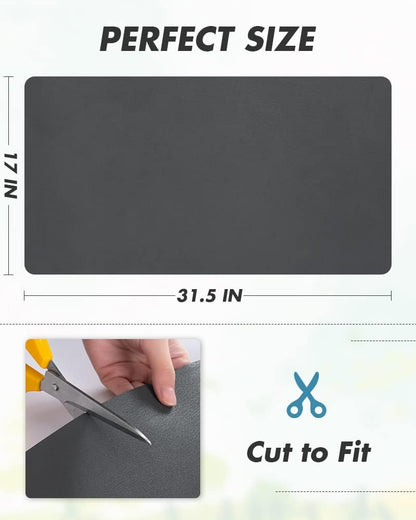 Coffee Mat Dish Drying Mat for Kitchen Counter-Bar Accessories, Hide Stain, Rubber Backed, Absorbent, Fit Under Coffee Maker, Espresso Machine, Pot, Dish Rack, 12"x19", Dark Grey