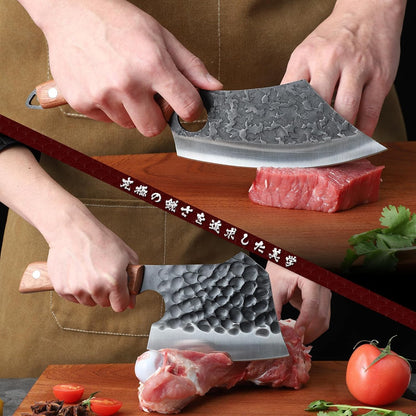 Huusk Butcher Knife Set of 3 - Meat Cleaver Knife Set for Meat Processing