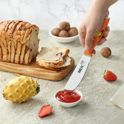 2PCS Butter Spreader Knives, Round Tip and Wide Blade with Serrated Edge, Stainless Steel Cheese Butter Spreader Knife for Butter, Jam, Cheese (4.7 inches)