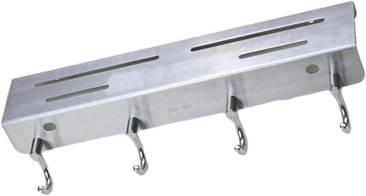 Stainless Steel Wall Mounted Knife Rack with Hooks Space Saving Kitchen Storage Organizer for Utensils and Tools Safe Design for Home Efficiency