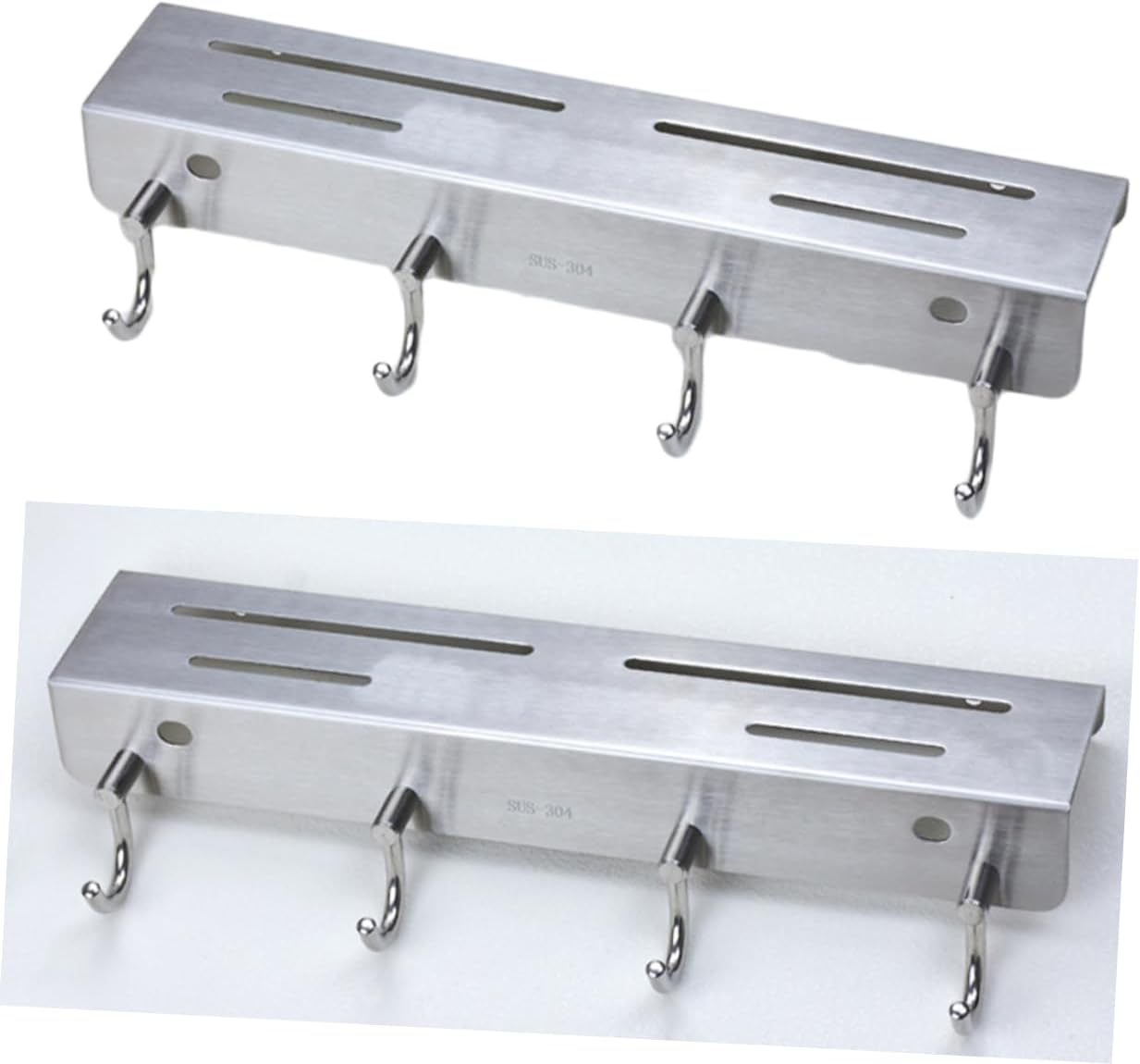 Stainless Steel Wall Mounted Knife Rack with Hooks Space Saving Kitchen Storage Organizer for Utensils and Tools Safe Design for Home Efficiency
