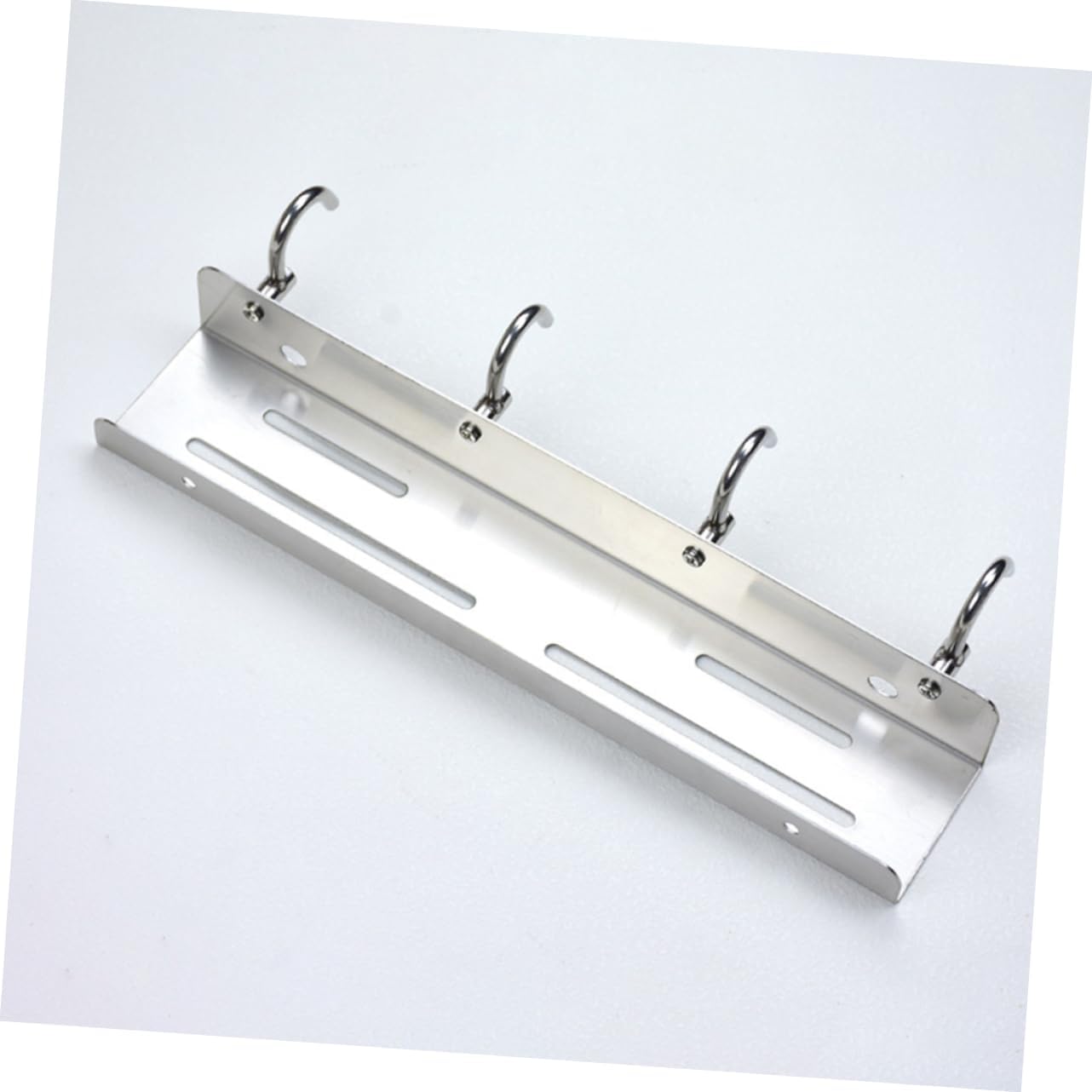 Stainless Steel Wall Mounted Knife Rack with Hooks Space Saving Kitchen Storage Organizer for Utensils and Tools Safe Design for Home Efficiency