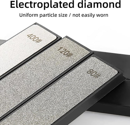 12 Pcs Diamond Sharpening Stone with Anti-Slip Base,Diamond Sharpener, Kitchen Knife Grinding