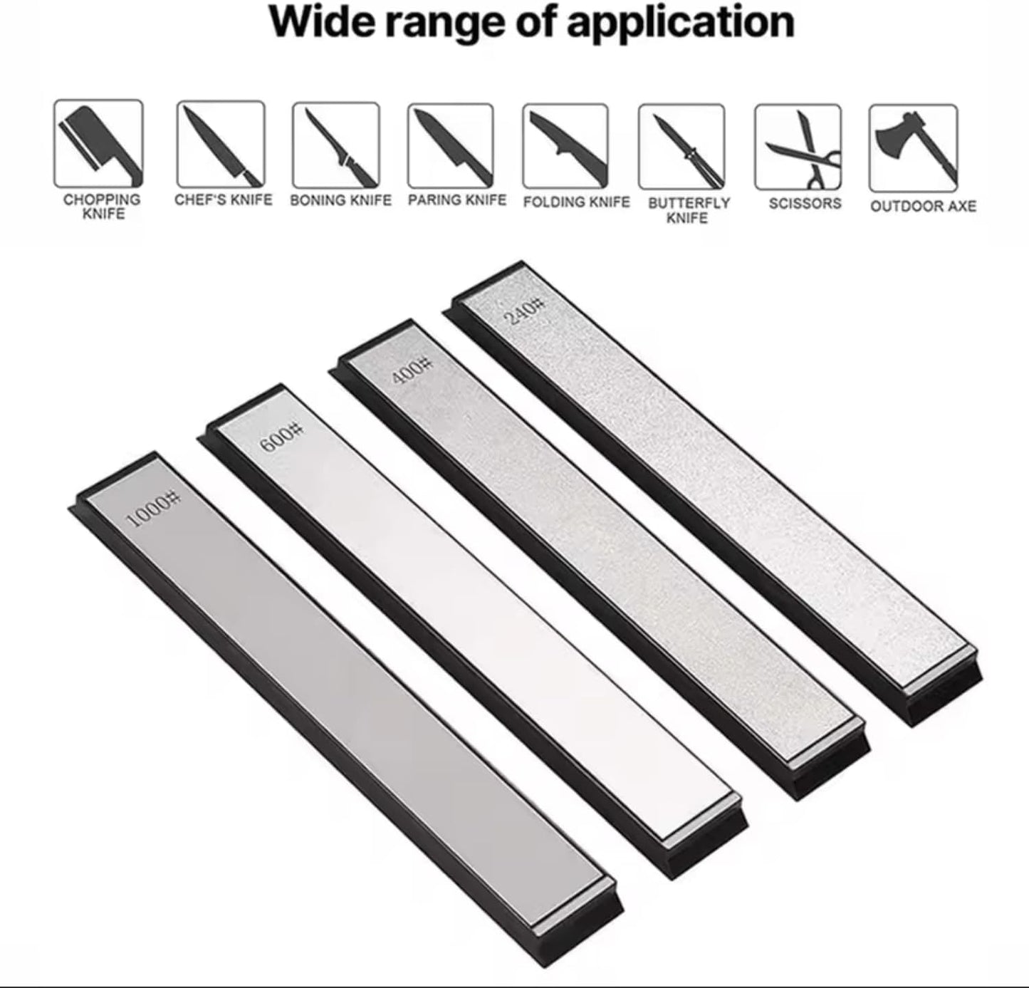 12 Pcs Diamond Sharpening Stone with Anti-Slip Base,Diamond Sharpener, Kitchen Knife Grinding