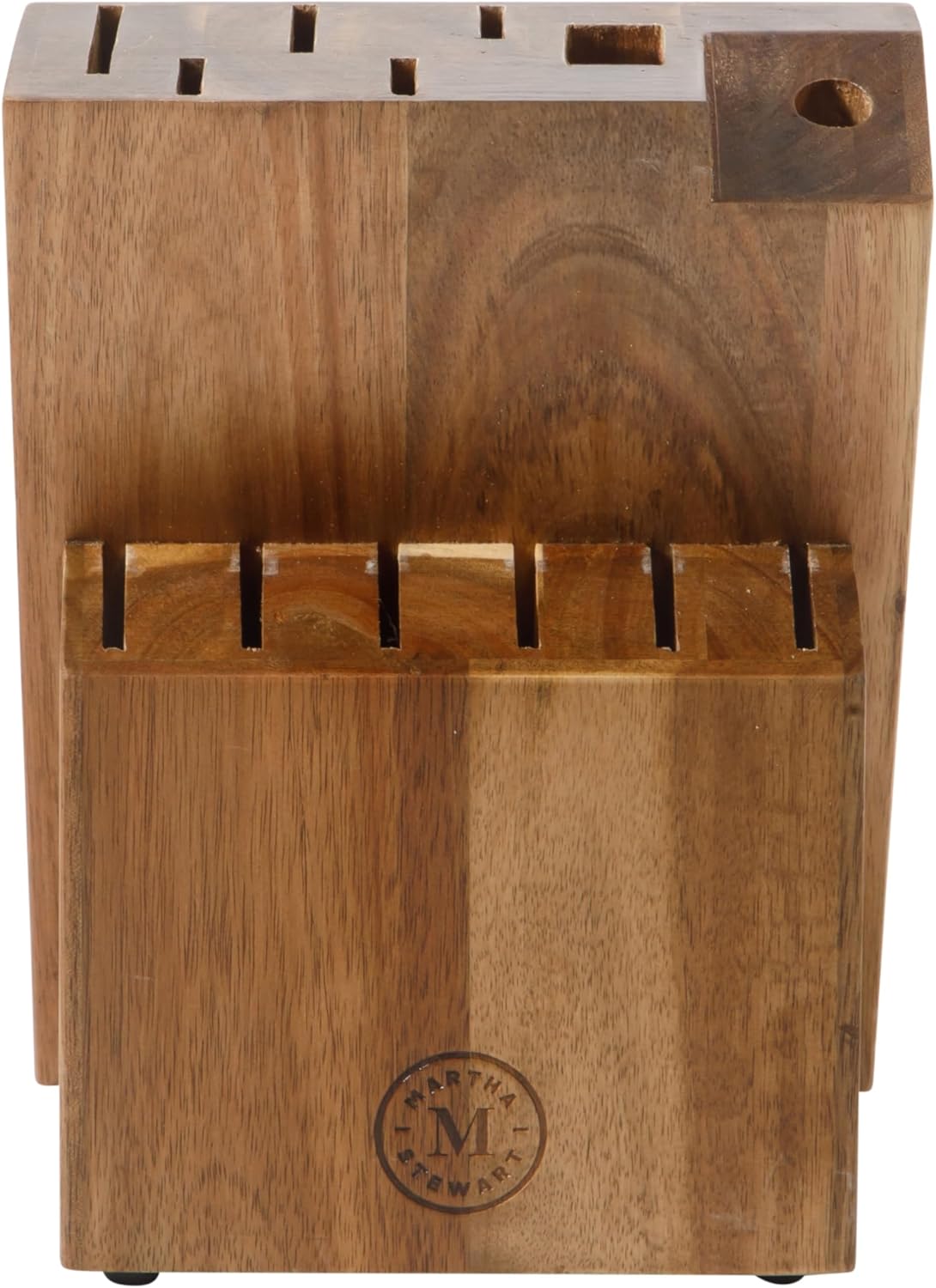Greeley Forged High Carbon Stainless Steel 14 Piece Knife Block Set, Black Kitchen Knife Set with Acacia Wood Block, Chef Knife, Bread Knife, Steak Knives