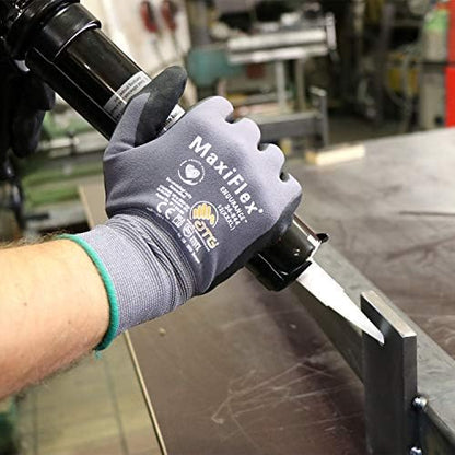 Seamless Knit Nylon Gloves with Nitrile Coat and Micro Foam Grip on Palm and Fingers Cut Resistance