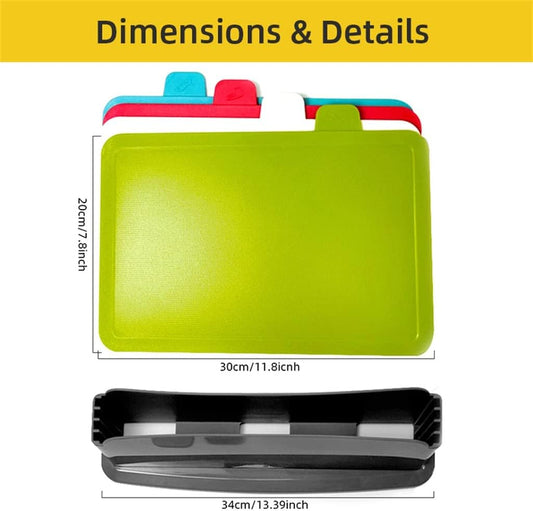 Cutting Board with Stand 4 Piece Kitchen