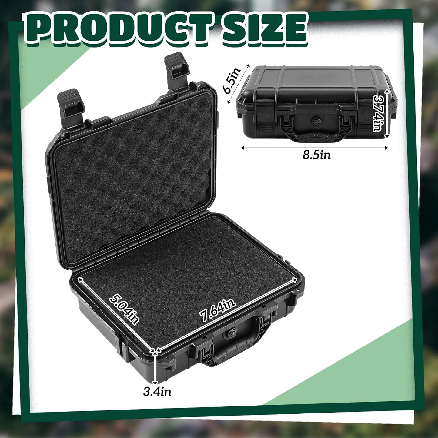 1 Pcs Waterproof Hard Case with DIY Customizable Foam Insert Portable Protective Case with Knife for Camera Drones Equipments Tools Test Instruments(Gray,14.3 x 11.4 x 4.5 Inch)