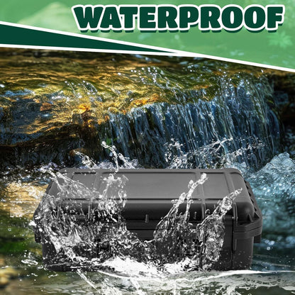 1 Pcs Waterproof Hard Case with DIY Customizable Foam Insert Portable Protective Case with Knife for Camera Drones Equipments Tools Test Instruments(Gray,14.3 x 11.4 x 4.5 Inch)