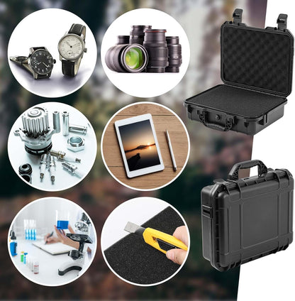 1 Pcs Waterproof Hard Case with DIY Customizable Foam Insert Portable Protective Case with Knife for Camera Drones Equipments Tools Test Instruments(Gray,14.3 x 11.4 x 4.5 Inch)