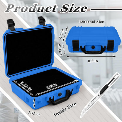 1 Pcs Waterproof Hard Case with DIY Customizable Foam Insert Portable Protective Case with Knife for Camera Drones Equipments Tools Test Instruments(Gray,14.3 x 11.4 x 4.5 Inch)