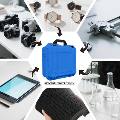 1 Pcs Waterproof Hard Case with DIY Customizable Foam Insert Portable Protective Case with Knife for Camera Drones Equipments Tools Test Instruments(Gray,14.3 x 11.4 x 4.5 Inch)