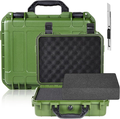 1 Pcs Waterproof Hard Case with DIY Customizable Foam Insert Portable Protective Case with Knife for Camera Drones Equipments Tools Test Instruments(Gray,14.3 x 11.4 x 4.5 Inch)
