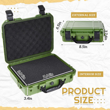 1 Pcs Waterproof Hard Case with DIY Customizable Foam Insert Portable Protective Case with Knife for Camera Drones Equipments Tools Test Instruments(Gray,14.3 x 11.4 x 4.5 Inch)