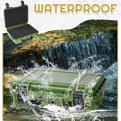 1 Pcs Waterproof Hard Case with DIY Customizable Foam Insert Portable Protective Case with Knife for Camera Drones Equipments Tools Test Instruments(Gray,14.3 x 11.4 x 4.5 Inch)
