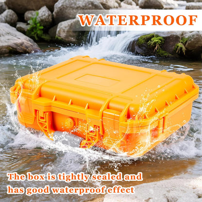 1 Pcs Waterproof Hard Case with DIY Customizable Foam Insert Portable Protective Case with Knife for Camera Drones Equipments Tools Test Instruments(Gray,14.3 x 11.4 x 4.5 Inch)