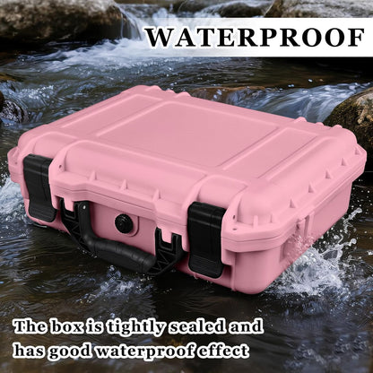 1 Pcs Waterproof Hard Case with DIY Customizable Foam Insert Portable Protective Case with Knife for Camera Drones Equipments Tools Test Instruments(Gray,14.3 x 11.4 x 4.5 Inch)
