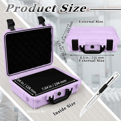1 Pcs Waterproof Hard Case with DIY Customizable Foam Insert Portable Protective Case with Knife for Camera Drones Equipments Tools Test Instruments(Gray,14.3 x 11.4 x 4.5 Inch)