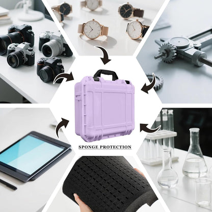 1 Pcs Waterproof Hard Case with DIY Customizable Foam Insert Portable Protective Case with Knife for Camera Drones Equipments Tools Test Instruments(Gray,14.3 x 11.4 x 4.5 Inch)