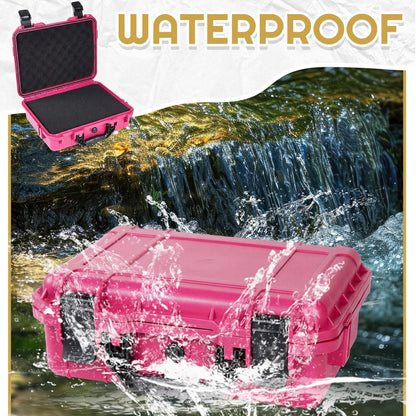 1 Pcs Waterproof Hard Case with DIY Customizable Foam Insert Portable Protective Case with Knife for Camera Drones Equipments Tools Test Instruments(Gray,14.3 x 11.4 x 4.5 Inch)