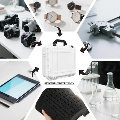 1 Pcs Waterproof Hard Case with DIY Customizable Foam Insert Portable Protective Case with Knife for Camera Drones Equipments Tools Test Instruments(Gray,14.3 x 11.4 x 4.5 Inch)
