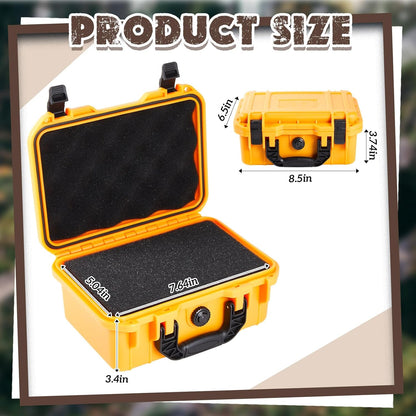 1 Pcs Waterproof Hard Case with DIY Customizable Foam Insert Portable Protective Case with Knife for Camera Drones Equipments Tools Test Instruments(Gray,14.3 x 11.4 x 4.5 Inch)