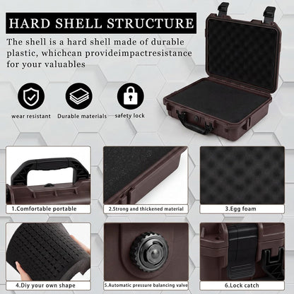 1 Pcs Waterproof Hard Case with DIY Customizable Foam Insert Portable Protective Case with Knife for Camera Drones Equipments Tools Test Instruments(Gray,14.3 x 11.4 x 4.5 Inch)