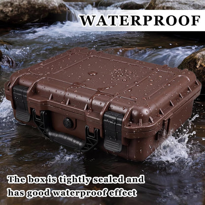1 Pcs Waterproof Hard Case with DIY Customizable Foam Insert Portable Protective Case with Knife for Camera Drones Equipments Tools Test Instruments(Gray,14.3 x 11.4 x 4.5 Inch)