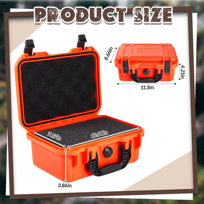 1 Pcs Waterproof Hard Case with DIY Customizable Foam Insert Portable Protective Case with Knife for Camera Drones Equipments Tools Test Instruments(Gray,14.3 x 11.4 x 4.5 Inch)