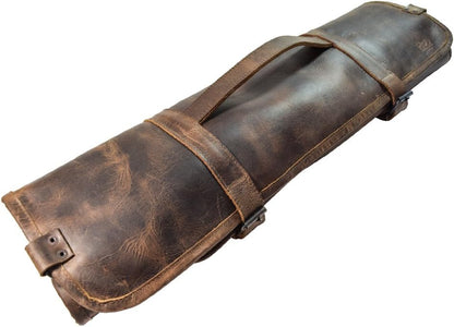Chef's Knife Roll Bag (8 Pockets), Portable Knife Organizer, Cooking Accessories, Travel Bag, Full Grain Leather, Handmade