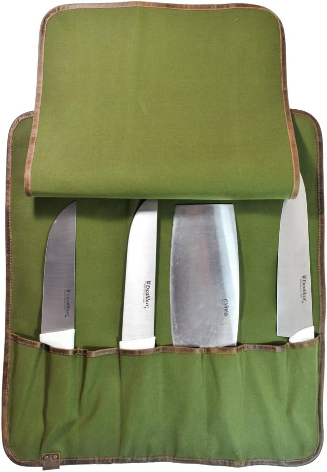 Chef's Knife Roll Bag (8 Pockets), Portable Knife Organizer, Cooking Accessories, Travel Bag, Full Grain Leather, Handmade