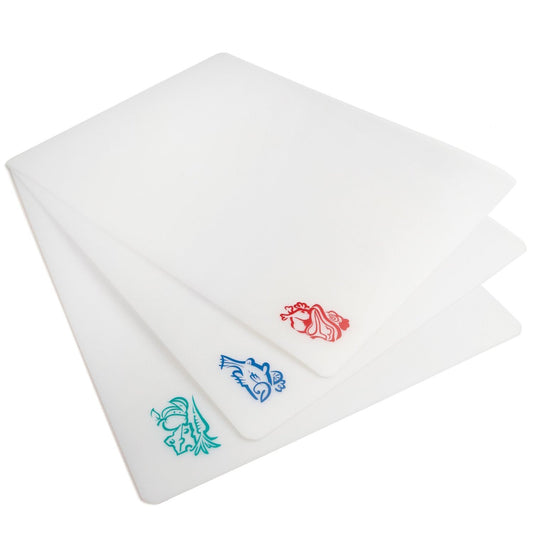 Icon Cut N Slice Flexible Cutting Boards, 11.5in/29cm x 15in/38cm, White, Set of 3