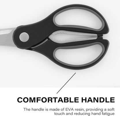 Heavy Duty Kitchen Scissors with Magnetic Holder Magnetic Shears for Fridge, Kitchen Shears Magnet Sheath Food Scissors Set for Meat Poultry Cooking BBQ Vegetables, White