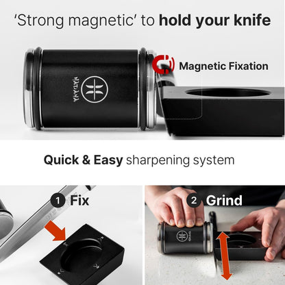 Rolling Knife Sharpener - EXTRA FINE Whetstone Knife Sharpener Roller - EASY TO USE - Rolling Sharpener for Knives with Magnetic Knife Holder - Knife Sharpening Kit knife sharpener stone
