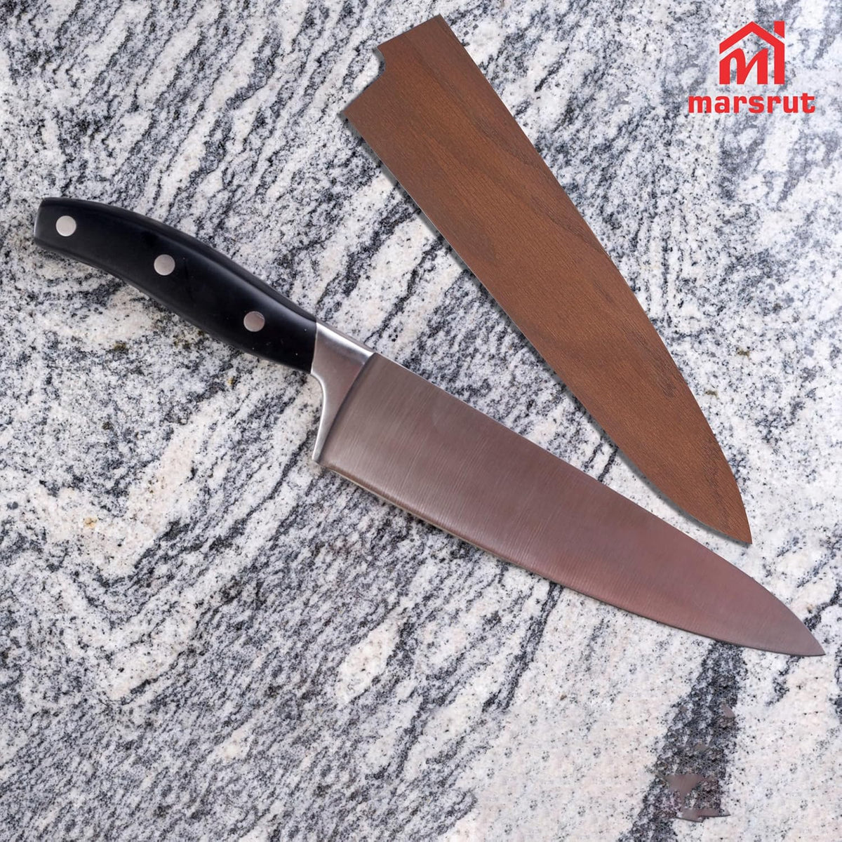Saya Knife Cover for 9.5 inch/240mm Gyuto & for Chef, Blade Guard, Wooden Kitchen Knife Sheath Case Guards Protector for Japanese Culinary Knives, Natural Wood Material