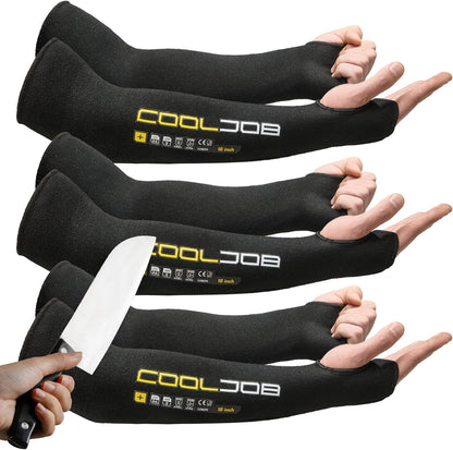 3 Pairs 14/18in A4 Cut Resistant Sleeves with Thumb Hole, UV Sun Protection Arm Sleeves for Thin Skin Farmer Gardener