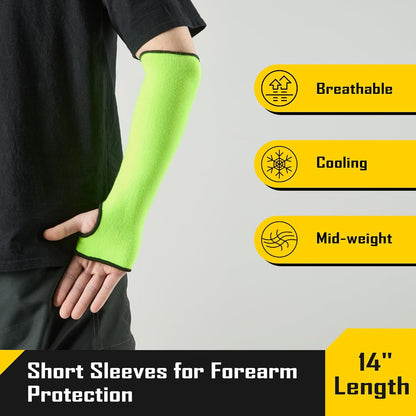 3 Pairs 14/18in A4 Cut Resistant Sleeves with Thumb Hole, UV Sun Protection Arm Sleeves for Thin Skin Farmer Gardener