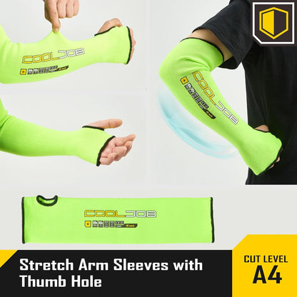 3 Pairs 14/18in A4 Cut Resistant Sleeves with Thumb Hole, UV Sun Protection Arm Sleeves for Thin Skin Farmer Gardener