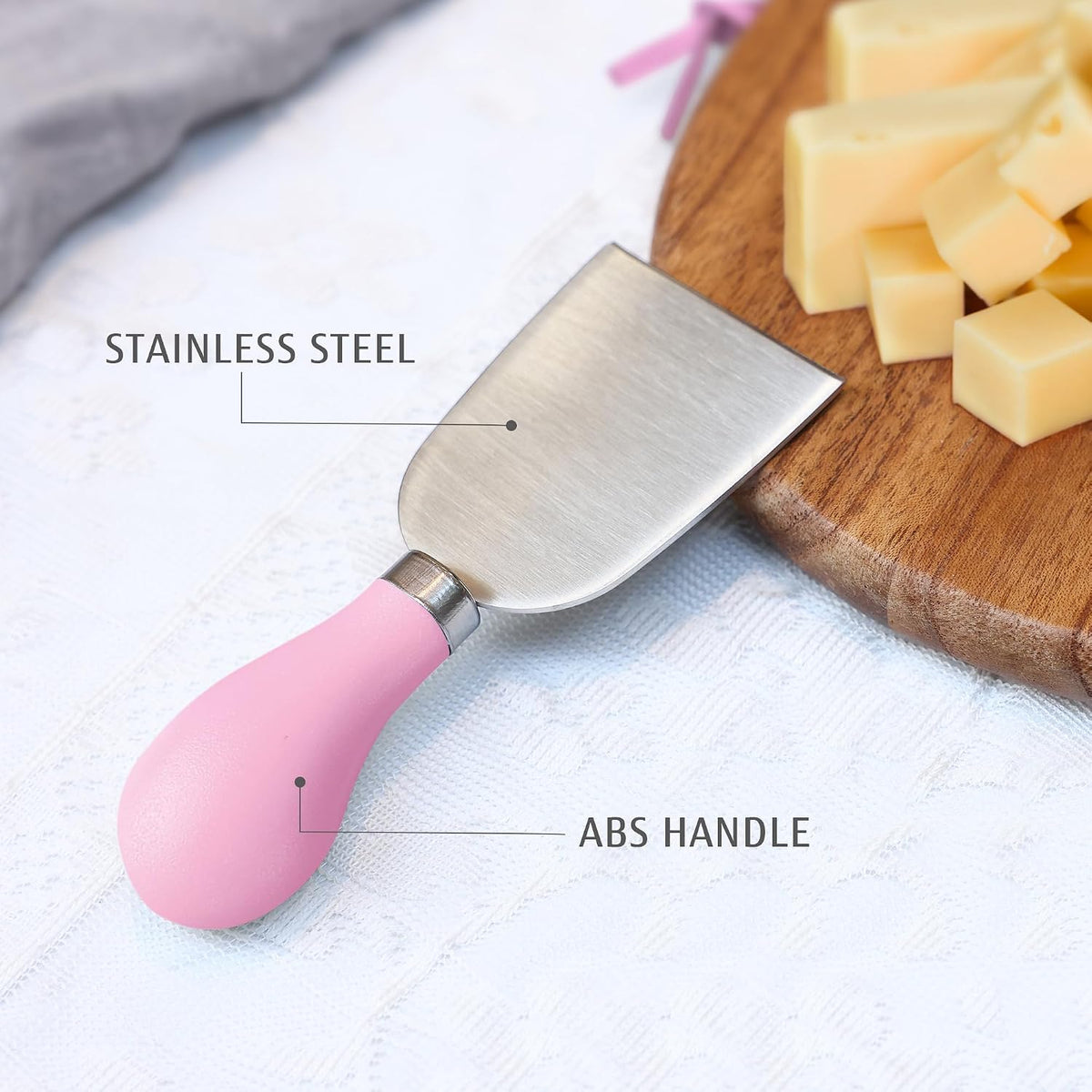7pcs Cheese Board Set, Charcuterie Boards Set with Knives & Ceramic Bowls, Heart-shape Serving Board Set for Birthdays, Weddings, Feast, Housewarming(Pink)