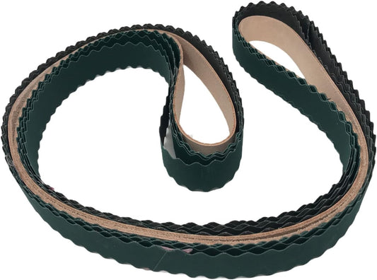 1X72 Knife Maker's Scalloped Edge Sanding Belts and Super Strop Leather Honing Belt fit 2X72 Belt Sander (5 PK Belt & 1 Strop) (PSS1X72SCASTROPFBA)