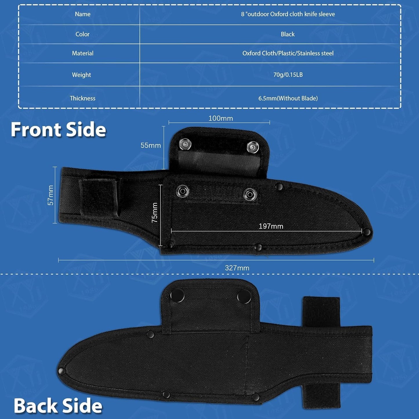 Universal Knife Sheath, Black, 12x2.5 inch