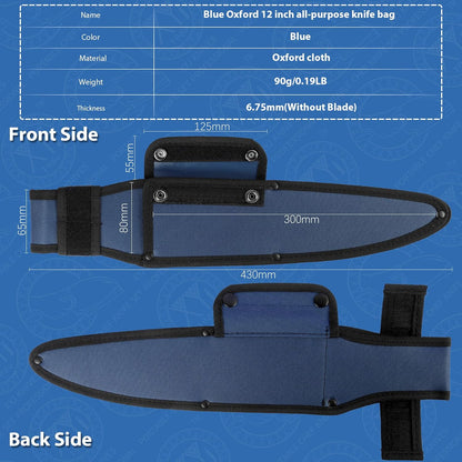 Universal Knife Sheath, Black, 12x2.5 inch