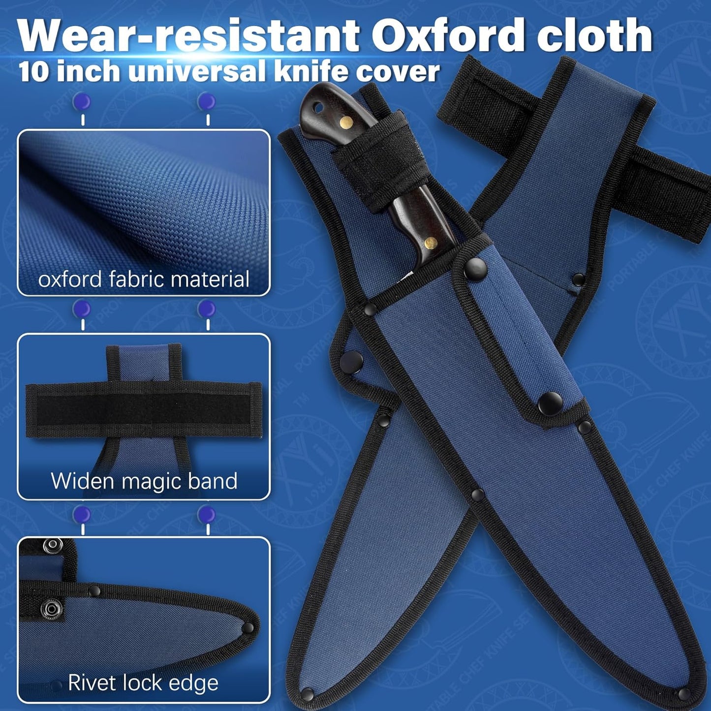 Universal Knife Sheath, Black, 12x2.5 inch