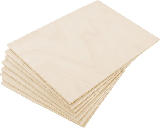 Baltic Birch Plywood Board - Thin Wood Sheets for Crafting Model Laser Cutting Engraving 6x6 Inches - 16 Unfinished Wood for Wood Burning Projects