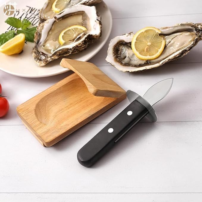 2Pcs Oyster Shucking Opener, Oyster Knife Shucker Set, Shucker Seafood Clam Tool Holder Easy to Use Seafood Tools Specialty Tools